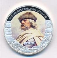 Libéria 2009. 5$ ezüstözött Cu "A történelem legnagyobb hadurai - Jan Zizka" részben multicolor festéssel T:PP Liberia 2011. 5 Dollars silver plated Cu "The Greatest Warlords of History - Jan Zizka" with partial multicolor picture C:PP