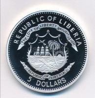 Libéria 2009. 5$ ezüstözött Cu "A történelem legnagyobb hadurai - Jan Zizka" részben multi...