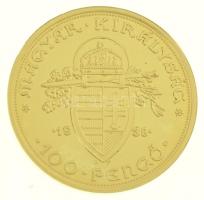 DN "Magyar aranypénzek utánveretben - Szent István jubileumi 100 pengő 1938" aranyozott Ag...