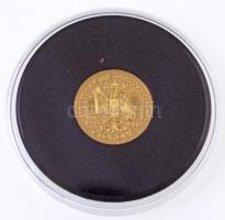 DN "Osztrák-Magyar Monarchia pénzei utánveretben - 1909. 10 Korona" aranyozott Cu-Ni emlék...