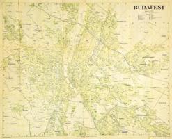 1948 Budapest térképe, 1:25.000, Bp., Klösz-ny., szakadt,76x90 cm.