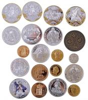 Vegyes 20db-os aranyozott illetve ezüstözött Cu emlékérem tétel, főleg "A Szent Korona évezrede...