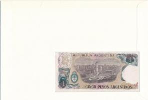 Argentína 1983-1984. 5P felbélyegzett borítékban, bélyegzéssel T:I 
Argentina 1983-1984. 5 Pesos in...