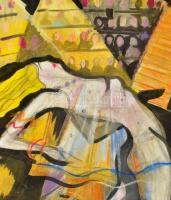 Scheiber jelzéssel: Táncosnő. Vegyes technika, papír. Sérült. 63,5x49 cm