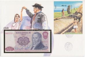 Chile 1983. 100P felbélyegzett borítékban, bélyegzéssel T:I Chile 1983. 100 Pesos in envelope with stamp and cancellation C:UNC