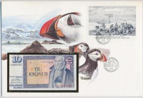 Izland 1961. 10K borítékon grönlandi bélyeggel, bélyegzéssel T:I Iceland 1961. 10 Kronur in envelope with Greenlandic stamp and cancellation C:UNC