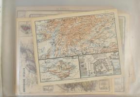 Vegyes Európára vonatkozó régi térképek gyűjteménye, több mint 40 db, lefűzhető mappában, különféle ...