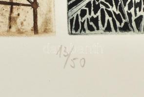 Püspöky István (1950-2018). A Kékszakállúhoz, 1980. Rézkarc, papír. Jelzett. Számozott (13/50). Az 1...