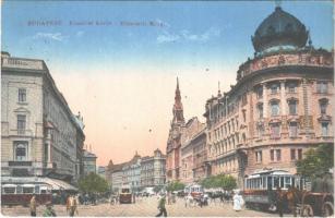 1915 Budapest VIII. Erzsébet körút (Blaha Lujza tér) villamosok, fogorvos