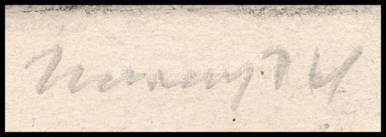 Udvary Pál (1900-1987): Női arckép, 1922. Rézkarc, papír, jelzett, lap széle sérült, rézkarc ép, 20,...