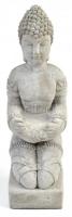 Figurális, szobor szerű mécsestartó, kő, m: 34 cm