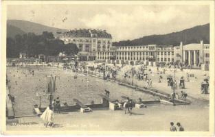 1938 Baden bei Wien, Thermal Strandbad Kurort / spa swimming pool, American flag