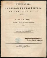 Családtörténet: Kubinyi, Petro (Péter): Genealogia Familiae de Felső Kubin Fratribus suis dicata a P...