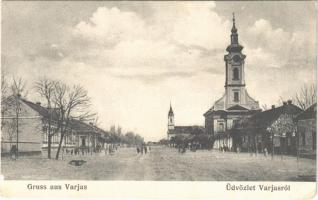 Varjas, Varias; Fő tér, templomok / main square, churches  (EK)