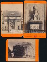 cca 1880-1890 Vegyes osztrák helyszíneket ábrázoló fotó tétel, 8 db, E. von Pleschner (Graz, 5 db), ...