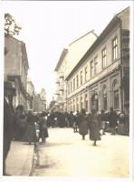 Kolozsvár, Cluj; Piarista templom, utcai piac / church, street market. photo (11,7 x 8,5 cm)