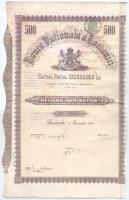 Románia 1926. "Román Nemzeti Bank" részvénye 500L-ről (2x) sorszámkövetők, egyik szelvénye...