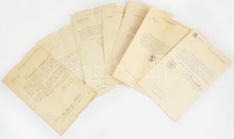 1907-1922 7 db igazságügyminiszteri és ügyészségi levél, aláírásokkal, köztük több fejléces levélpapíron