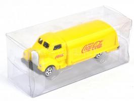Retró Coca-Cola játék teherautó, eredeti dobozában, apró kopással, h: 8,5 cm