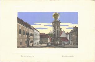 Selmecbánya, Schemnitz, Banská Stiavnica; Szentháromság tér. Joerges 1910 / Trinity statue (EK)