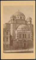 cca 1870-1880 San Spiridione-templom, szerb ortodox templom keményhátú fotója, Chiesa Slavo Illirica/Chiesa di San Spiridione, a hátoldalon jegyzettel, 10x6 cm/ cca 1870-1880 Saint Spyridon Church/Chiesa di San Spiridion, Serbian ortodox chruch in Trieste, boardphoto, with notice on the back, 10x6 cm