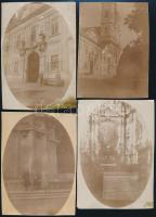 cca 1910-1920 Jászóvár, városképek, épületek, 4 db fotó felületi sérülésekkel, 12×8 cm