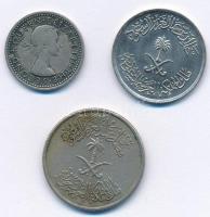Vegyes: Rodézia 1963. 3p Ag + Szaud-Arábia 1972. 10h Cu-Ni + 1987. 5h T:2,2-
Mixed: Rodhesia 1963. ...