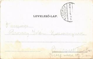 1900 Piliscsaba, Tábori vasútállomás, gőzmozdony, vonat, Templom tér. Lith. Blau Albert 404/99. Art ...