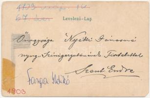 1903 Eger, látkép. Magyar zászlós litho keret / Hungarian flag litho frame (b)