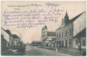 1907 Galánta, Fő utca. Adamkó Béla kiadása / main street (szakadás / tear)