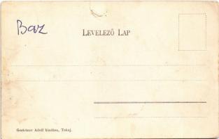 Tokaj, Erzsébet királyné emlékmű, Rákóczi vár a 17. században. Gestetner Adolf kiadása (b)