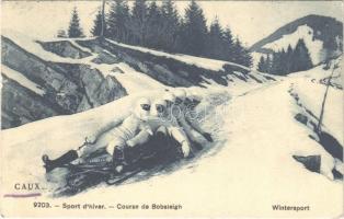 1908 Caux, Sport d'hiver, Course de Bobsleigh / winter sport, bobsled (EK)