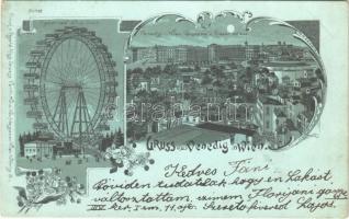 1899 (Vorläufer) Wien, Vienna, Bécs; Venedig, Riesenrad / ferris wheel. Art Nouveau, floral, litho (fl)