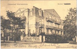 1923 Warnemünde, Ostseebad, Besitzer W. Cordes, Strand Hotel Pensionshaus I. Ranges (EB)