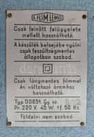 E. Film Lemez retró diavetítő, nem kipróbált, kis kopásnyomokkal, eredeti dobozában + 16 db diafilm ...