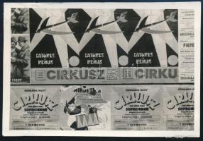 cca 1930 Cirkuszplakátok, fotó, 6×8,5 cm