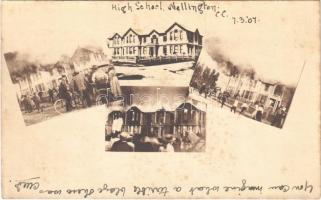 1907 Wellington, high school in fire. photo