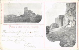 1900 Mnichovo Hradiste, partie z okolí Mnich. Hradiste / castel ruins (EK)