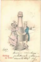 1907 Boldog új évet / New Year greeting, Derby champagne