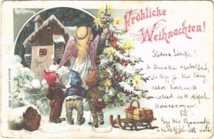 1897 (Vorläufer) Fröhlichte Weihnachten! / Christmas with dwarves. litho (tear)