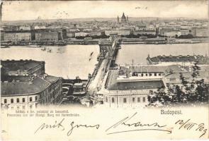 1909 Budapest I. Látkép a Királyi vártól, Lánchíd (EK)