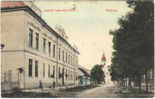 1913 Szarvas, Kossuth Lajos utca, Evangélikus elemi iskola. Ifj. Kovácsik Károly kiadása (lyuk / pinhole)