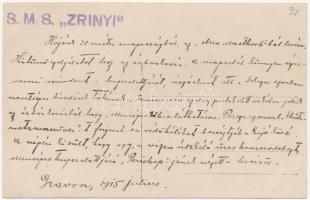 1915 Gruz, Gravosa; SMS Zrínyi az Osztrák-Magyar Haditengerészet Radetzky-osztályú pre-dreadnought c...