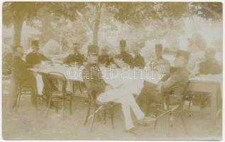 1909 Veszprém, tiszti étkezés, katonák. photo
