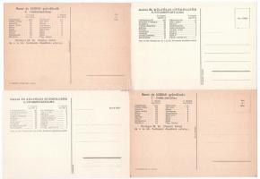 10 db RÉGI magyar gyümölcsöt reklámozó egészségügyi propaganda lap, C-vitamin táblázat a hátoldalon....