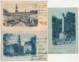 12 db RÉGI hosszúcímzéses külföldi város képeslap, több lithoval / 12 pre-1900 European town-view po...