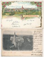 12 db RÉGI hosszúcímzéses külföldi város képeslap, több lithoval / 12 pre-1900 European town-view po...