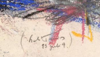 Szabó Tamás (1952-): Leonardo után (Anghiári csata), 1995. Vegyes technika, merített papír, jelzett....