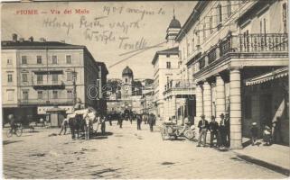 1904 Fiume, Rijeka; Via del Molo / street / utca (Rb)