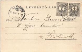 1899 (Vorläufer) Budapest, Üdvözlet a budapesti II.-ik vonatezred laktanyájából, katonák / Gruss aus...